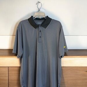 Jack Nicklaus Men's Golf Polo Shirt Size L Black and White Stripe Short Sleeve